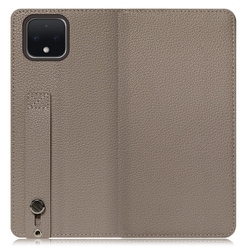 WORK23GG-GB-PX4 [LOOF Hold Google Pixel 4用 ベルト付きの本革スマホケース/スタンド機能＆カードポケット付き グレージュ]