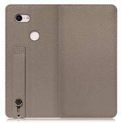 WORK23GG-GB-PX3XL [LOOF Hold Google Pixel 3 XL用 ベルト付きの本革スマホケース/スタンド機能＆カードポケット付き グレージュ]