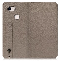 WORK23GG-GB-PX3 [LOOF Hold Google Pixel 3用 ベルト付きの本革スマホケース/スタンド機能＆カードポケット付き グレージュ]