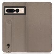 WORK23GG-GB-GPX7P [LOOF Hold Google Pixel 7 Pro用 ベルト付きの本革スマホケース/スタンド機能＆カードポケット付き グレージュ]