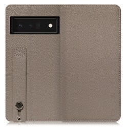 WORK23GG-GB-GPX6P [LOOF Hold Google Pixel 6 Pro用 ベルト付きの本革スマホケース/スタンド機能＆カードポケット付き グレージュ]