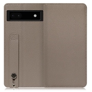 WORK23GG-GB-GPX6A [LOOF Hold Google Pixel 6a用 ベルト付きの本革スマホケース/スタンド機能＆カードポケット付き グレージュ]