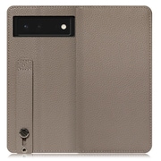 WORK23GG-GB-GPX6 [LOOF Hold Google Pixel 6用 ベルト付きの本革スマホケース/スタンド機能＆カードポケット付き グレージュ]