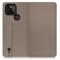 WORK23GG-GB-GPX5 [LOOF Hold Google Pixel 5用 ベルト付きの本革スマホケース/スタンド機能＆カードポケット付き グレージュ]