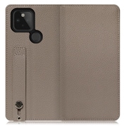 WORK23GG-GB-GPX5 [LOOF Hold Google Pixel 5用 ベルト付きの本革スマホケース/スタンド機能＆カードポケット付き グレージュ]