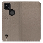 WORK23GG-GB-GPX4A [LOOF Hold Google Pixel 4a用 ベルト付きの本革スマホケース/スタンド機能＆カードポケット付き グレージュ]