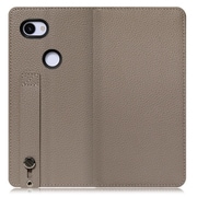 WORK23GG-GB-3A [LOOF Hold Google Pixel 3a用 ベルト付きの本革スマホケース/スタンド機能＆カードポケット付き グレージュ]