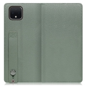 WORK23GG-DG-PX4XL [LOOF Hold Google Pixel 4 XL用 ベルト付きの本革スマホケース/スタンド機能＆カードポケット付き ダルグリーン]