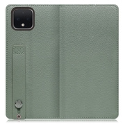 WORK23GG-DG-PX4 [LOOF Hold Google Pixel 4用 ベルト付きの本革スマホケース/スタンド機能＆カードポケット付き ダルグリーン]