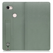 WORK23GG-DG-PX3XL [LOOF Hold Google Pixel 3 XL用 ベルト付きの本革スマホケース/スタンド機能＆カードポケット付き ダルグリーン]