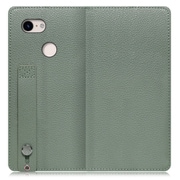 WORK23GG-DG-PX3 [LOOF Hold Google Pixel 3用 ベルト付きの本革スマホケース/スタンド機能＆カードポケット付き ダルグリーン]