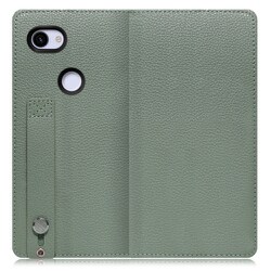 WORK23GG-DG-3A [LOOF Hold Google Pixel 3a用 ベルト付きの本革スマホケース/スタンド機能＆カードポケット付き ダルグリーン]