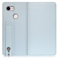 WORK23GG-BU-PX3 [LOOF Hold Google Pixel 3用 ベルト付きの本革スマホケース/スタンド機能＆カードポケット付き スカイブルー]