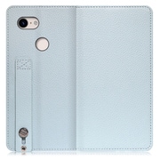 WORK23GG-BU-PX3 [LOOF Hold Google Pixel 3用 ベルト付きの本革スマホケース/スタンド機能＆カードポケット付き スカイブルー]