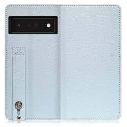 WORK23GG-BU-GPX6P [LOOF Hold Google Pixel 6 Pro用 ベルト付きの本革スマホケース/スタンド機能＆カードポケット付き スカイブルー]