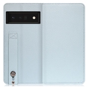WORK23GG-BU-GPX6P [LOOF Hold Google Pixel 6 Pro用 ベルト付きの本革スマホケース/スタンド機能＆カードポケット付き スカイブルー]