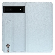 WORK23GG-BU-GPX6A [LOOF Hold Google Pixel 6a用 ベルト付きの本革スマホケース/スタンド機能＆カードポケット付き スカイブルー]