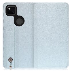 WORK23GG-BU-GPX4A [LOOF Hold Google Pixel 4a用 ベルト付きの本革スマホケース/スタンド機能＆カードポケット付き スカイブルー]