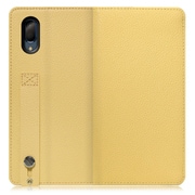WORK23AO-YL-SEN3P [LOOF Hold AQUOS sense3 plus用 ベルト付きの本革スマホケース/スタンド機能＆カードポケット付き ジャスミンイエロー]