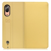 WORK23AO-YL-SEN3 [LOOF Hold AQUOS sense3/sense3 lite/sense3 basic用 ベルト付きの本革スマホケース/スタンド機能＆カードポケット付き ジャスミンイエロー]
