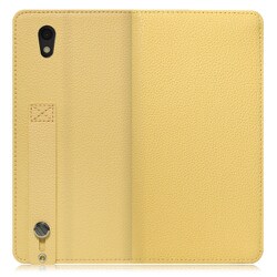 WORK23AO-YL-SEN [LOOF Hold AQUOS sense basic/sense lite用 ベルト付きの本革スマホケース/スタンド機能＆カードポケット付き ジャスミンイエロー]