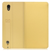 WORK23AO-YL-SEN [LOOF Hold AQUOS sense basic/sense lite用 ベルト付きの本革スマホケース/スタンド機能＆カードポケット付き ジャスミンイエロー]