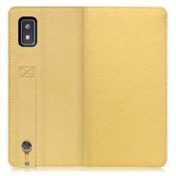 WORK23AO-YL-AWISH [LOOF Hold AQUOS wish/wish2用 ベルト付きの本革スマホケース/スタンド機能＆カードポケット付き ジャスミンイエロー]