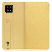 WORK23AO-YL-ASE6 [LOOF Hold AQUOS sense6/6s用 ベルト付きの本革スマホケース/スタンド機能＆カードポケット付き ジャスミンイエロー]