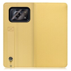 LOOF Hold AQUOS R6用 ベルト付きの本革スマホケース/スタンド機能＆カードポケット付き ジャスミンイエロー WORK23AO-YL-AR6