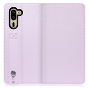 WORK23AO-PL-SMP5 [LOOF Hold AQUOS シンプルスマホ5用 ベルト付きの本革スマホケース/スタンド機能＆カードポケット付き ラベンダー]