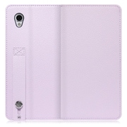 WORK23AO-PL-SENP [LOOF Hold AQUOS sense plus用 ベルト付きの本革スマホケース/スタンド機能＆カードポケット付き ラベンダー]