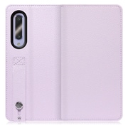 WORK23AO-PL-AZ5GB [LOOF Hold AQUOS zero5G basic用 ベルト付きの本革スマホケース/スタンド機能＆カードポケット付き ラベンダー]