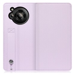 LOOF Hold AQUOS R7用 ベルト付きの本革スマホケース/スタンド機能＆カードポケット付き ラベンダー WORK23AO-PL-AR7