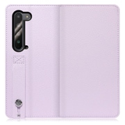 WORK23AO-PL-AR5G [LOOF Hold AQUOS R5G用 ベルト付きの本革スマホケース/スタンド機能＆カードポケット付き ラベンダー]