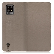 WORK23AO-GB-ZERO6 [LOOF Hold AQUOS zero6用 ベルト付きの本革スマホケース/スタンド機能＆カードポケット付き グレージュ]