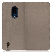 WORK23AO-GB-ZERO2 [LOOF Hold AQUOS zero2用 ベルト付きの本革スマホケース/スタンド機能＆カードポケット付き グレージュ]