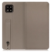 WORK23AO-GB-ASE6 [LOOF Hold AQUOS sense6/6s用 ベルト付きの本革スマホケース/スタンド機能＆カードポケット付き グレージュ]