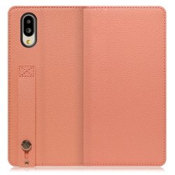 WORK23AO-FM-SMP65G [LOOF Hold AQUOS シンプルスマホ6用 ベルト付きの本革スマホケース/スタンド機能＆カードポケット付き フラミンゴ]