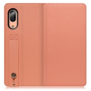 WORK23AO-FM-SEN3 [LOOF Hold AQUOS sense3/sense3 lite/sense3 basic用 ベルト付きの本革スマホケース/スタンド機能＆カードポケット付き フラミンゴ]