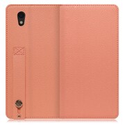 WORK23AO-FM-SEN [LOOF Hold AQUOS sense basic/sense lite用 ベルト付きの本革スマホケース/スタンド機能＆カードポケット付き フラミンゴ]