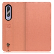 WORK23AO-FM-AZ5GB [LOOF Hold AQUOS zero5G basic用 ベルト付きの本革スマホケース/スタンド機能＆カードポケット付き フラミンゴ]