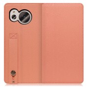 WORK23AO-FM-ASE7P [LOOF Hold AQUOS sense7 Plus用 ベルト付きの本革スマホケース/スタンド機能＆カードポケット付き フラミンゴ]