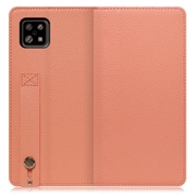 WORK23AO-FM-ASE6 [LOOF Hold AQUOS sense6/6s用 ベルト付きの本革スマホケース/スタンド機能＆カードポケット付き フラミンゴ]