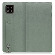 WORK23AO-DG-ASE6 [LOOF Hold AQUOS sense6/6s用 ベルト付きの本革スマホケース/スタンド機能＆カードポケット付き ダルグリーン]