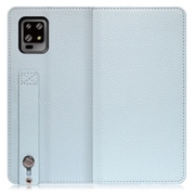 WORK23AO-BU-ZERO6 [LOOF Hold AQUOS zero6用 ベルト付きの本革スマホケース/スタンド機能＆カードポケット付き スカイブルー]