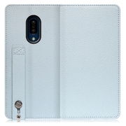 WORK23AO-BU-ZERO2 [LOOF Hold AQUOS zero2用 ベルト付きの本革スマホケース/スタンド機能＆カードポケット付き スカイブルー]