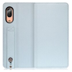 WORK23AO-BU-SEN3 [LOOF Hold AQUOS sense3/sense3 lite/sense3 basic用 ベルト付きの本革スマホケース/スタンド機能＆カードポケット付き スカイブルー]