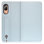 WORK23AO-BU-SEN3 [LOOF Hold AQUOS sense3/sense3 lite/sense3 basic用 ベルト付きの本革スマホケース/スタンド機能＆カードポケット付き スカイブルー]
