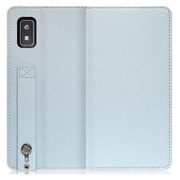 WORK23AO-BU-AWISH [LOOF Hold AQUOS wish/wish2用 ベルト付きの本革スマホケース/スタンド機能＆カードポケット付き スカイブルー]