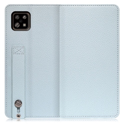 WORK23AO-BU-ASE6 [LOOF Hold AQUOS sense6/6s用 ベルト付きの本革スマホケース/スタンド機能＆カードポケット付き スカイブルー]